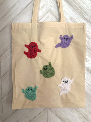 Crocheted Ghosts Tote Bag