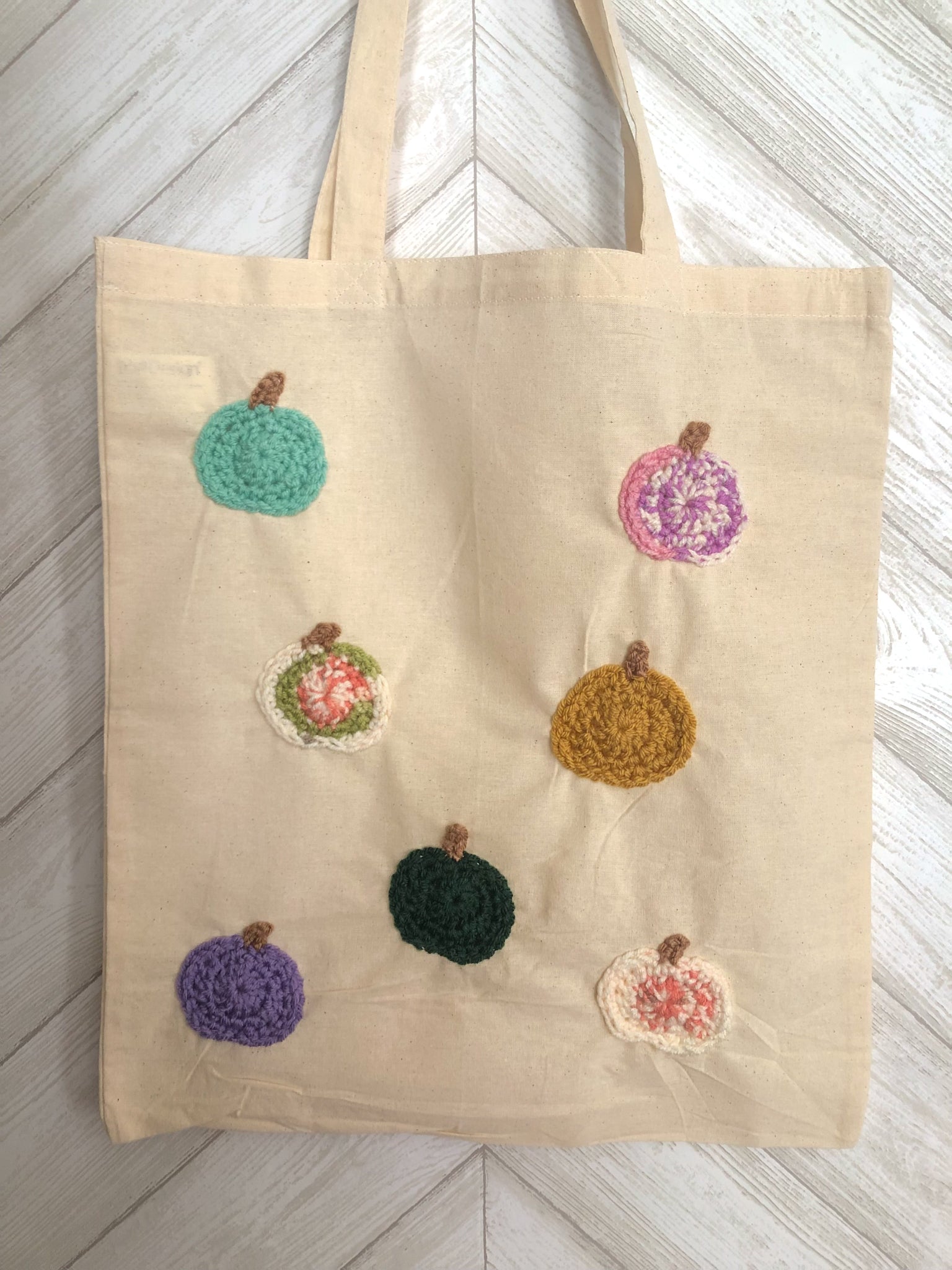 Crocheted Pumpkins Tote Bag