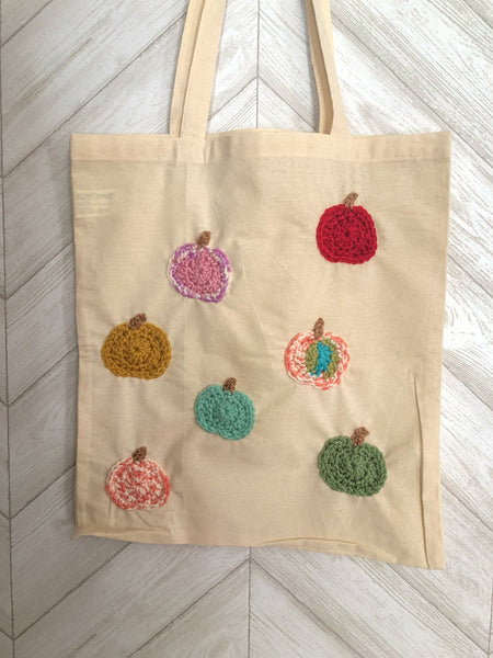 Crocheted Pumpkins Tote Bag