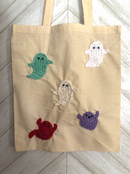 Crocheted Ghosts Tote Bag