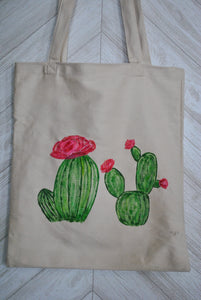 Pink Cactus Tote Bag