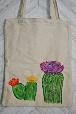 Multicolored Cactus Tote Bag