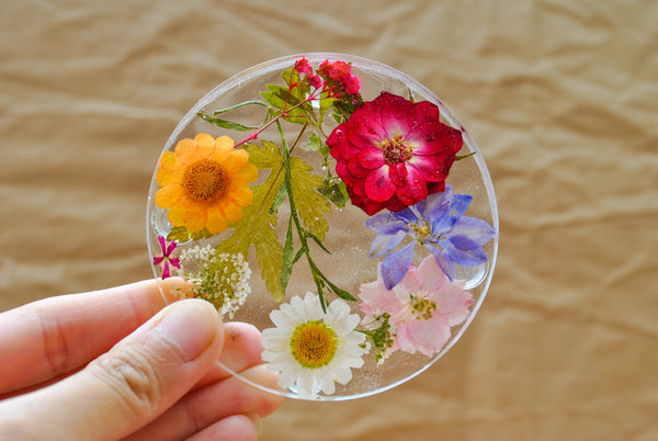 Pressed Flower Coaster Set