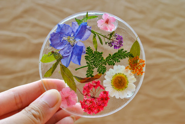 Pressed Flower Coaster Set