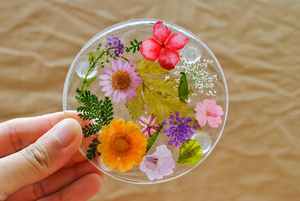 Pressed Flower Coaster Set