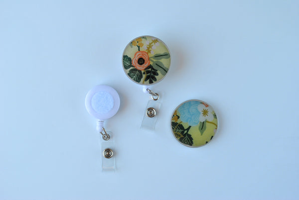 Yellow Flowers Interchangeable Badge Reel