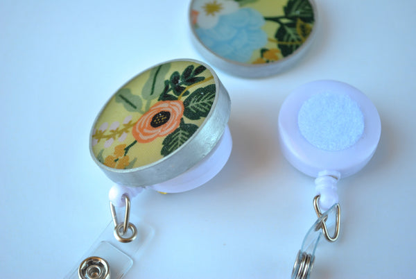 Yellow Flowers Interchangeable Badge Reel