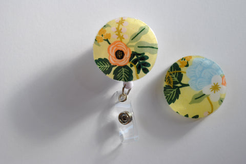 Yellow Flowers Interchangeable Badge Reel