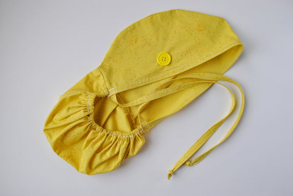 Speckled Yellow Ponytail Surgical Scrub Cap