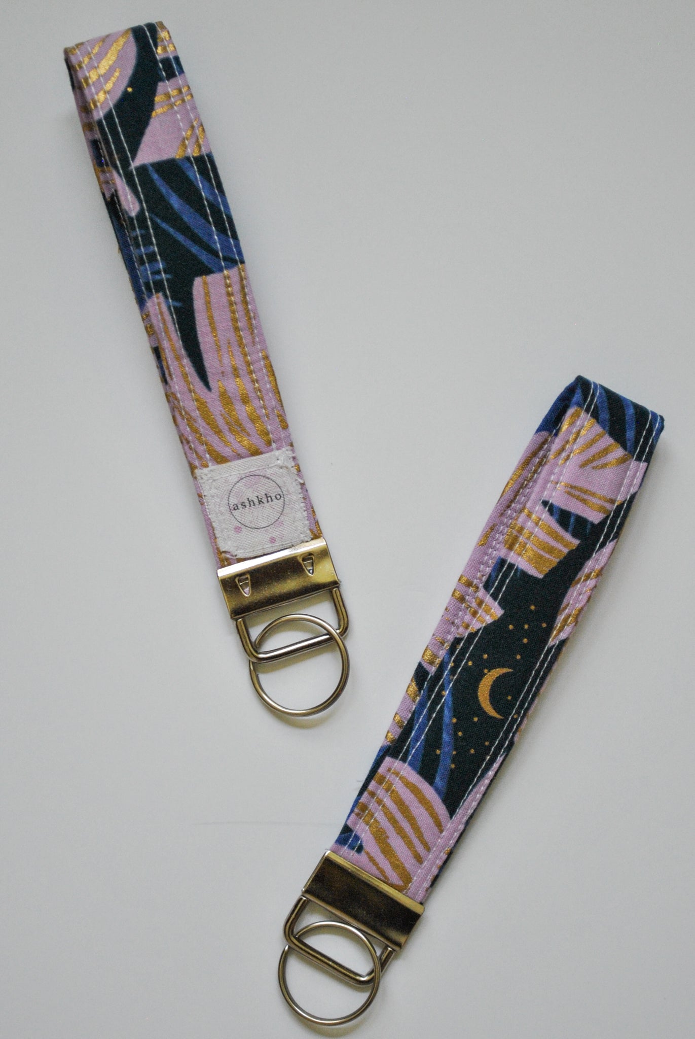 Navy Shade Palms Key Fob Wristlet